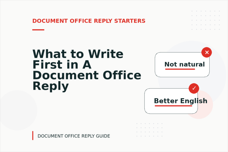 What to Write First in A Document Office Reply
