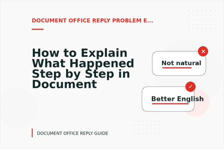How to Explain What Happened Step by Step in Document Office Reply English