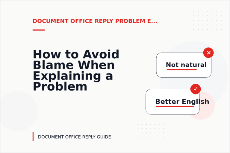 How to Avoid Blame When Explaining a Problem in Document Office Reply English