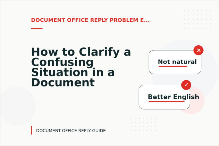 How to Clarify a Confusing Situation in a Document Office Reply