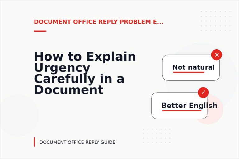 How to Explain Urgency Carefully in a Document Office Reply